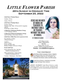 26th Sunday in Ordinary Time